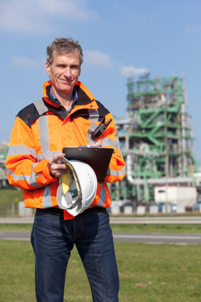 istock Petrochemical industry inspector 155441780