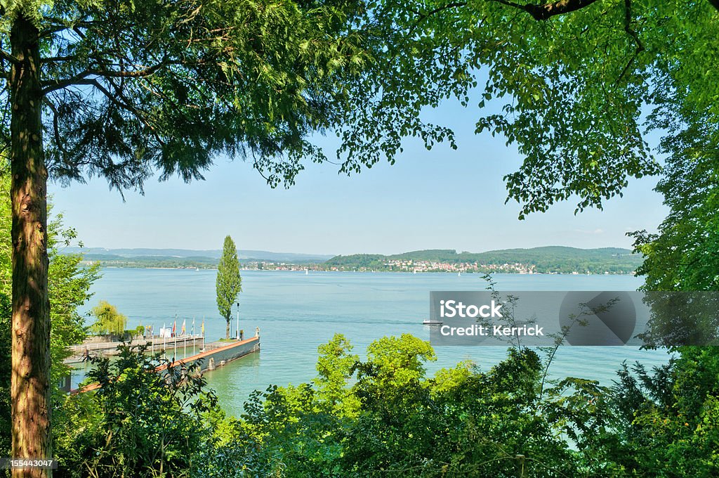 Blätter frame und Blick auf den See - Lizenzfrei Insel Mainau Stock-Foto