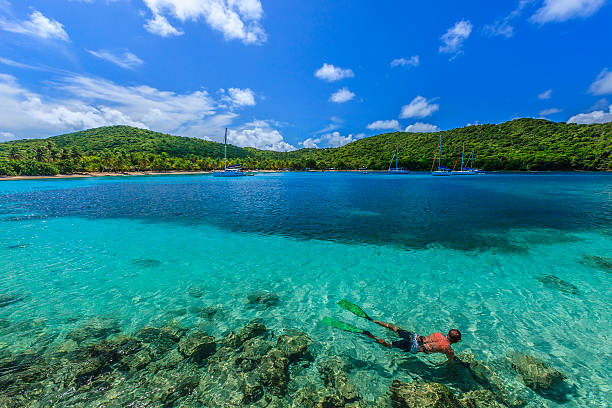 baía de salt whistle, mayreau - ilha mayreau - fotografias e filmes do acervo