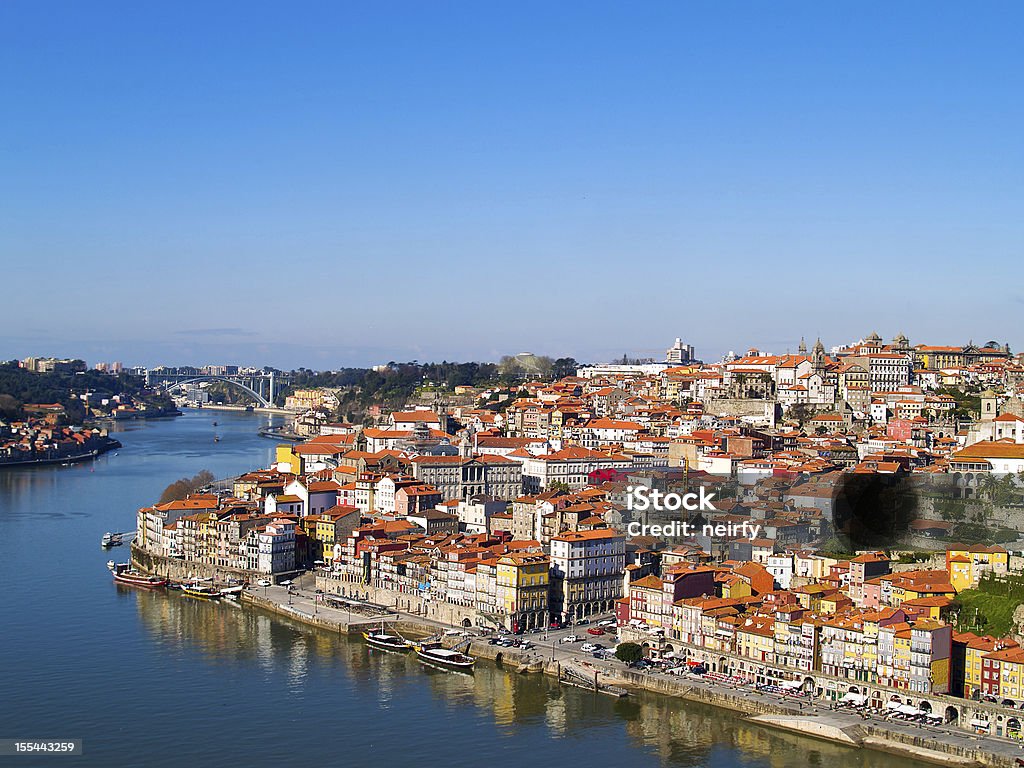 Porto, Portugal overview of old town of Porto, Portugal  Blue Stock Photo