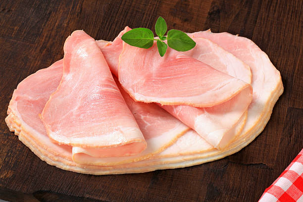 slices of ham stock photo