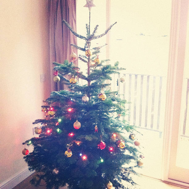 istock Vintage Look Christmas Tree with Decoration 155443828
