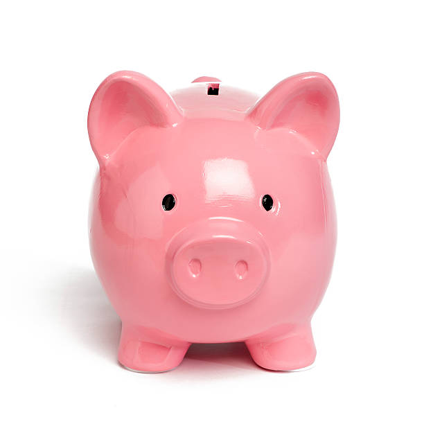 istock Pink piggy bank isolated on white 155443944