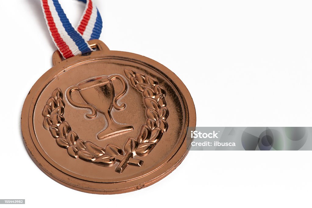 Medaglie olimpiche isolato su bianco: Bronze - Foto stock royalty-free di Medaglia di bronzo