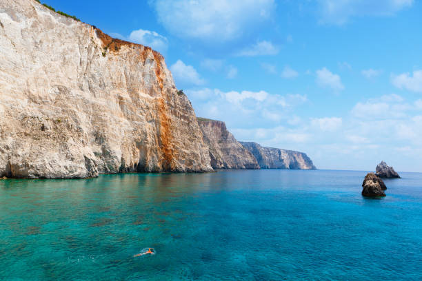 Beautiful wild coastline stock photo