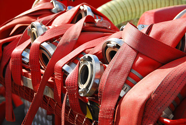 istock Rubber firehose with metal nozzles 155444337