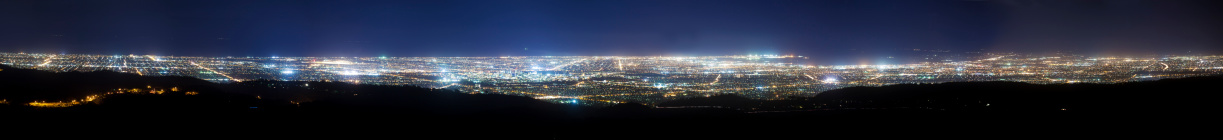 High resolution panoramic view of Adelaide of Australia at night