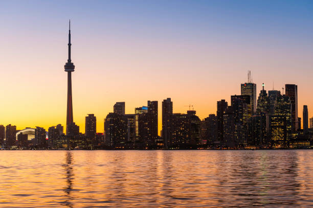 istock Toronto downtown sunset skyline above Lake Ontario 155444553