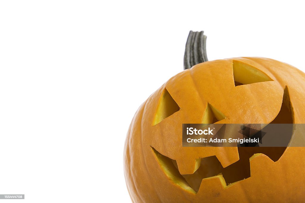 halloween pumpkin Jack-o'-lantern real halloween pumpkin on white background Jack O' Lantern Stock Photo