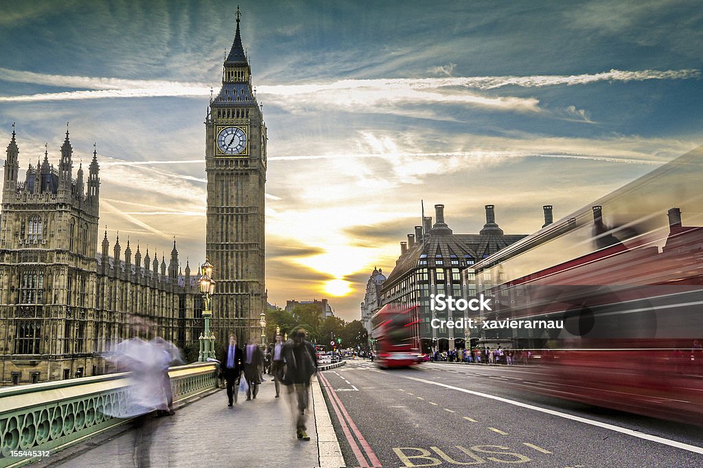 London on the move Sunset in Houses Of Parliament - London London - England Stock Photo