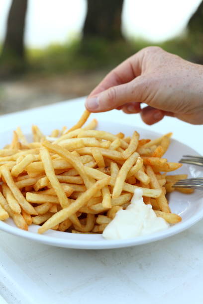 istock plate with fries and mayonnaise 155445423