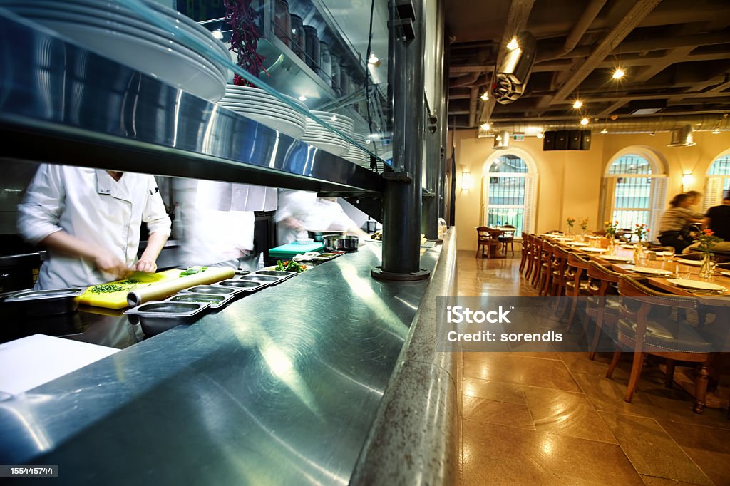최고급 레스토랑 - 로열티 프리 상업 주방 스톡 사진