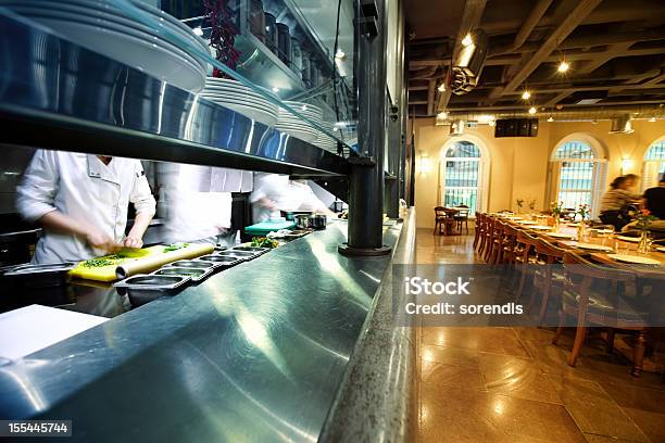 High End Restaurant Stock Photo - Download Image Now - Commercial Kitchen, Restaurant, Serving Food and Drinks