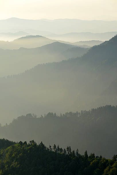 Mountain morning over ridgelines in Smoky Mountains