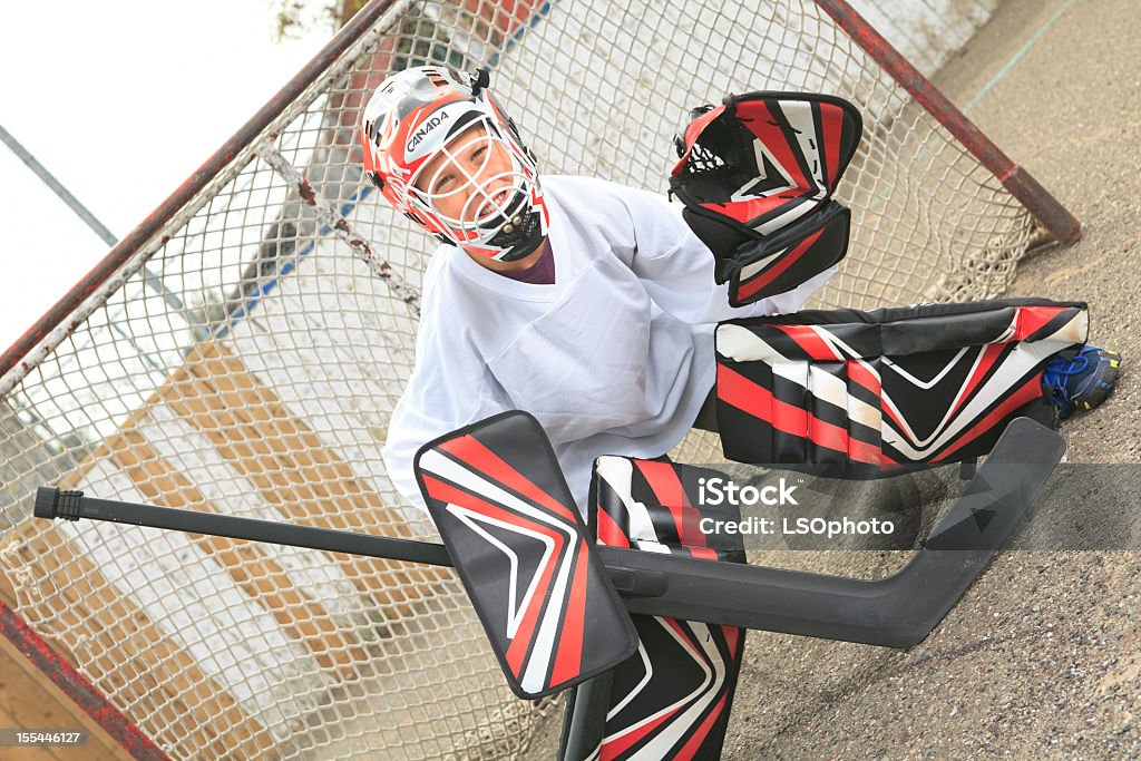 Ulica Hockey-Goaltender - Zbiór zdjęć royalty-free (Adolescencja)