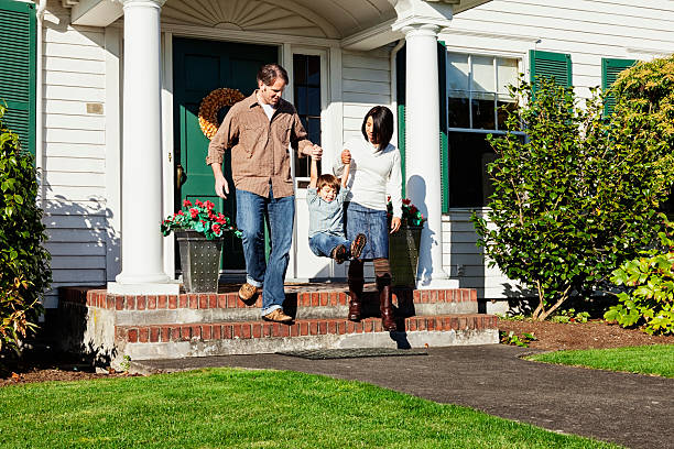 istock Happy Family Going for a Walk 155446415