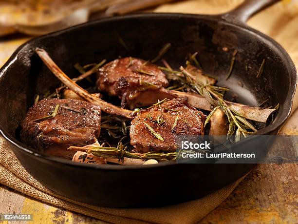 Braised Lamb Chops Stock Photo - Download Image Now - Lamb Chop, Lamb - Meat, Frying Pan