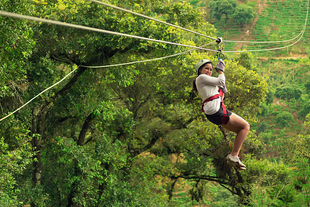 istock woman during a zip-line Tour in Guatemala 155446652