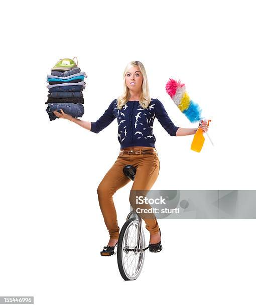 Multi Tasking Overload Stock Photo - Download Image Now - Unicycle, Banging Your Head Against a Wall, Frustration