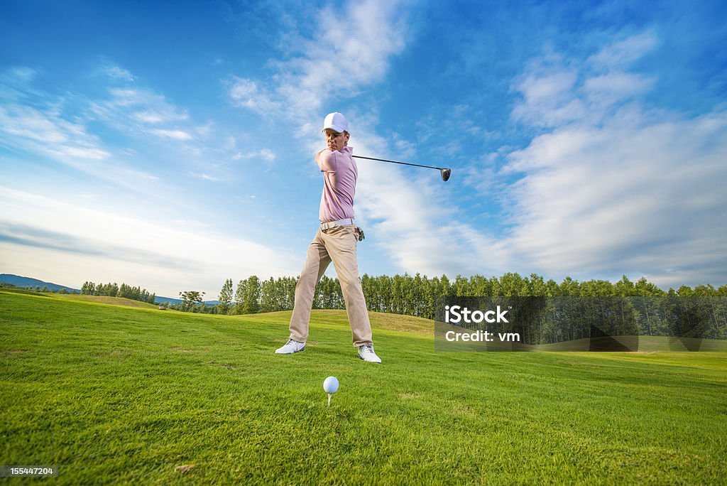 Golfista em backswing com motorista - Royalty-free Golfe Foto de stock