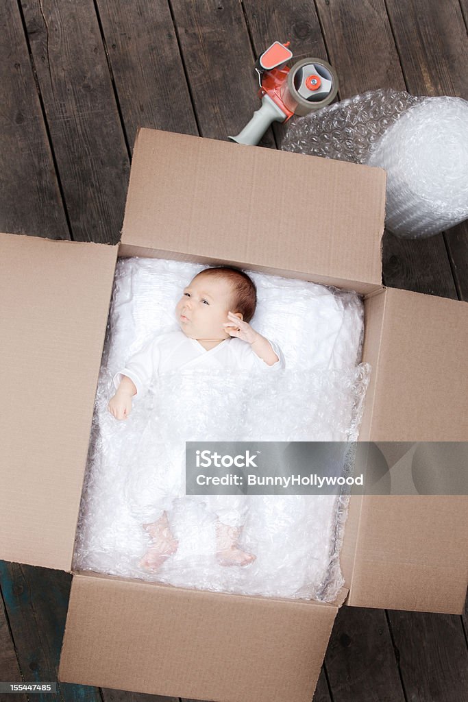 Newborn baby ready to ship  Arrival Stock Photo