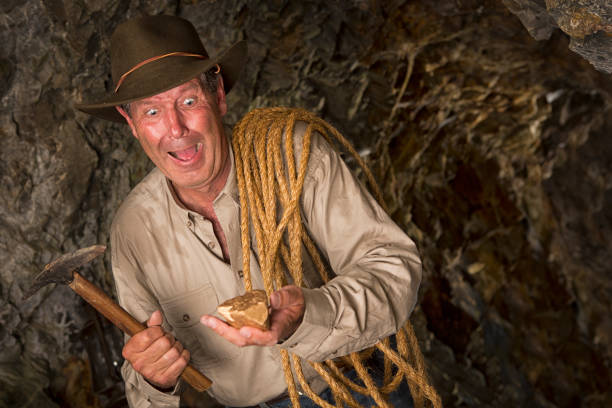 istock Excited Gold Miner hitting the Jackpot 155447595