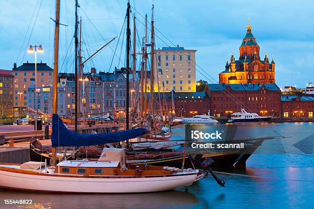 Evening Scenery Of The Old Port In Helsinki Finland Stock Photo - Download Image Now