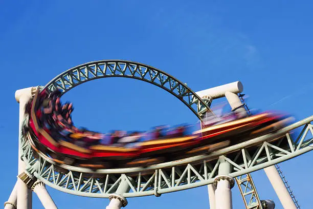 rollercoaster in motion blur