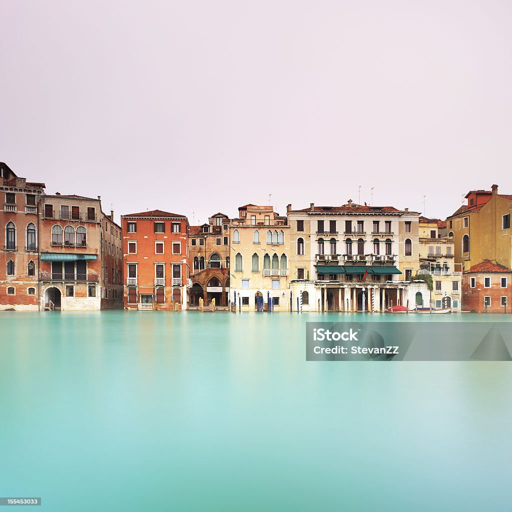 Венецианский Гранд канал вид. Длительная выдержка фотографии. - Стоковые фото Архитектура роялти-фри