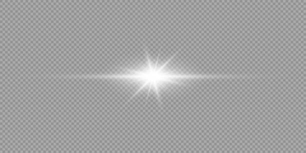 ilustrações, clipart, desenhos animados e ícones de efeito de luz horizontal branca dos reflexos da lente - laser sunbeam blurred motion backgrounds