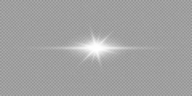 Vector illustration of White horizontal light effect of lens flares