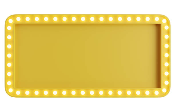 istock 3d render of yellow billboard with light bulb,with isolated background. 1554556318