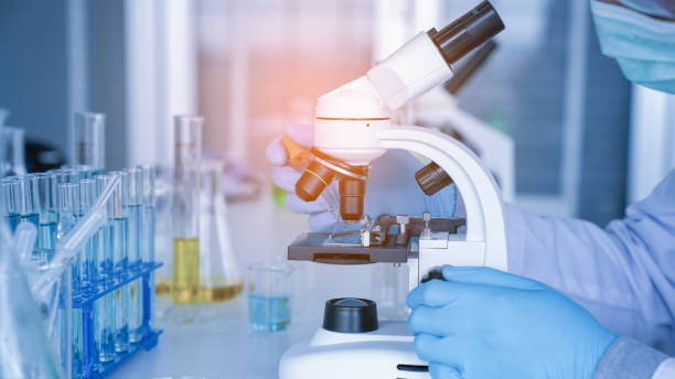 istock Scientist or researchers working in science laboratory, medical technology research work 1554581110
