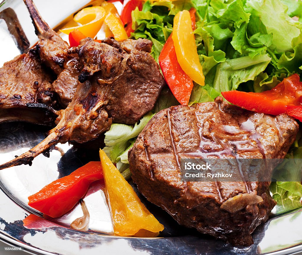 Prato de carne de churrasco - Foto de stock de Abundância royalty-free