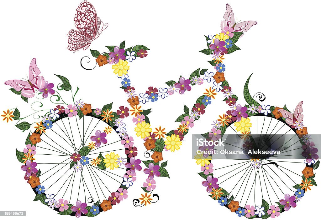 bike with flowers Bicycle stock vector
