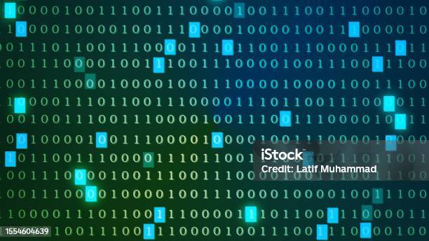 Digital Binary Data On Computer Screen Abstract Numbers Background ...