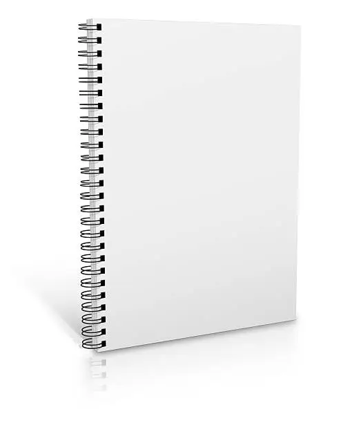 Photo of Isolated image of a spiral bound book on a white background