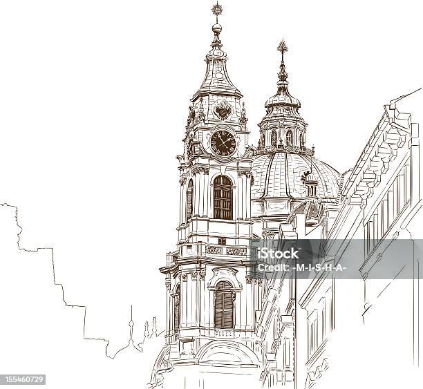 Katedra Św Mikołaja W Pradze - Stockowe grafiki wektorowe i więcej obrazów Praga - Praga, Zegar, Architektura
