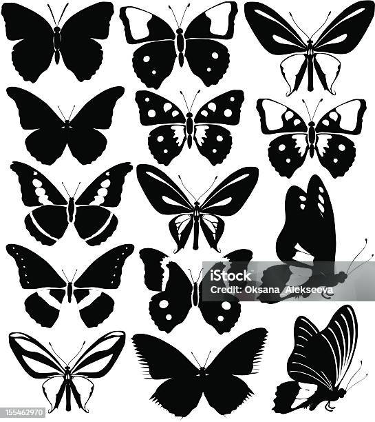 Бабочки — стоковая векторная графика и другие изображения на тему Абстрактный - Абстрактный, Бабочка, Без людей