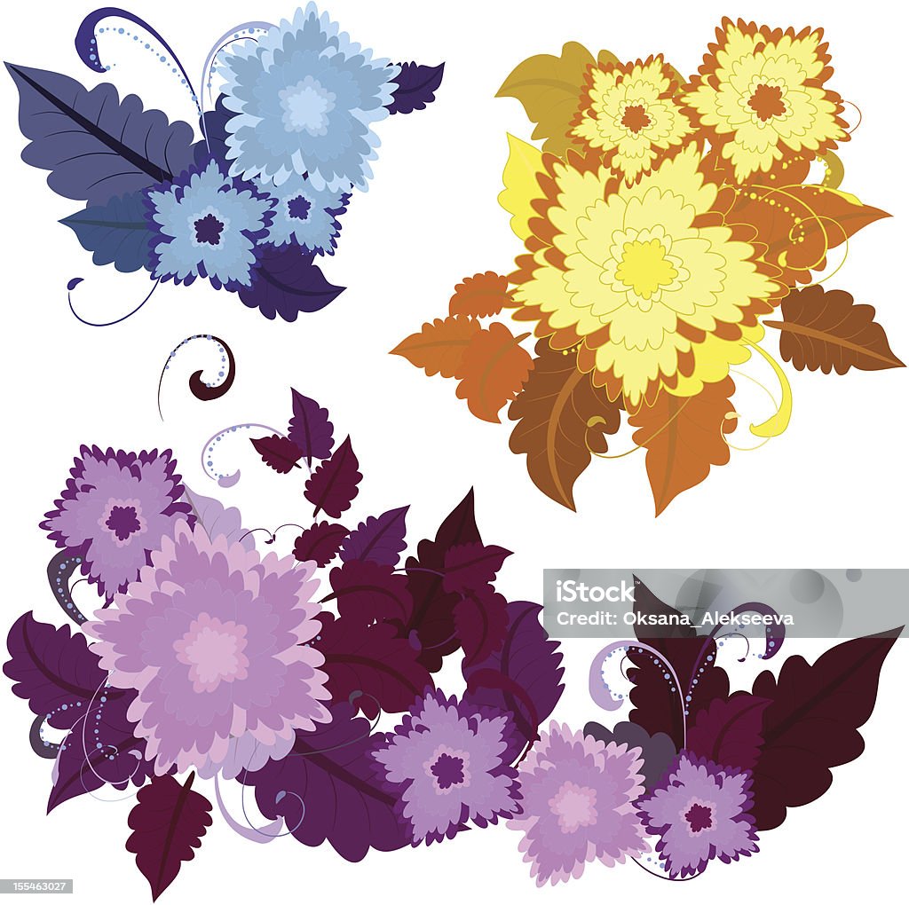 Декоративные цветы - Векторная графика Абстрактный роялти-фри