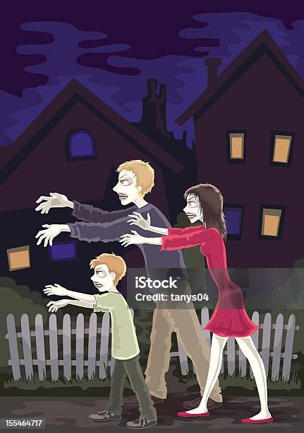 할로윈 Zombies 가을에 대한 스톡 벡터 아트 및 기타 이미지 - 가을, 가족, 검은색