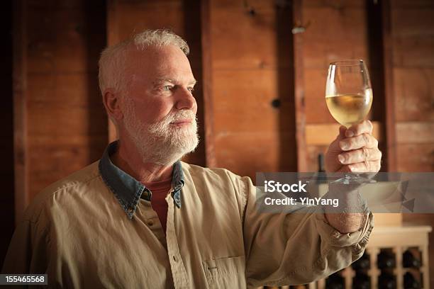 Winemaker Studying And Tasting The White Wine In Cellar Hz Stock Photo - Download Image Now