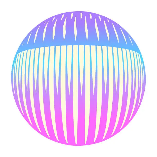 Vector illustration of 3D Ball with vertical stripes