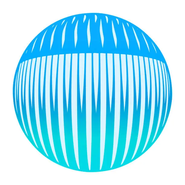 Vector illustration of 3D Ball with vertical stripes