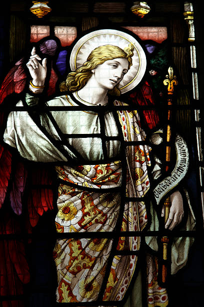 istock angel represented in stained glass window 155467594