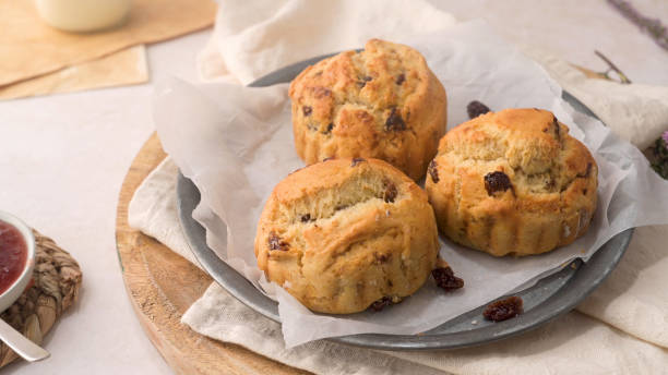 istock Scones with Strawberry Jam and Clotted Cream 1554682143