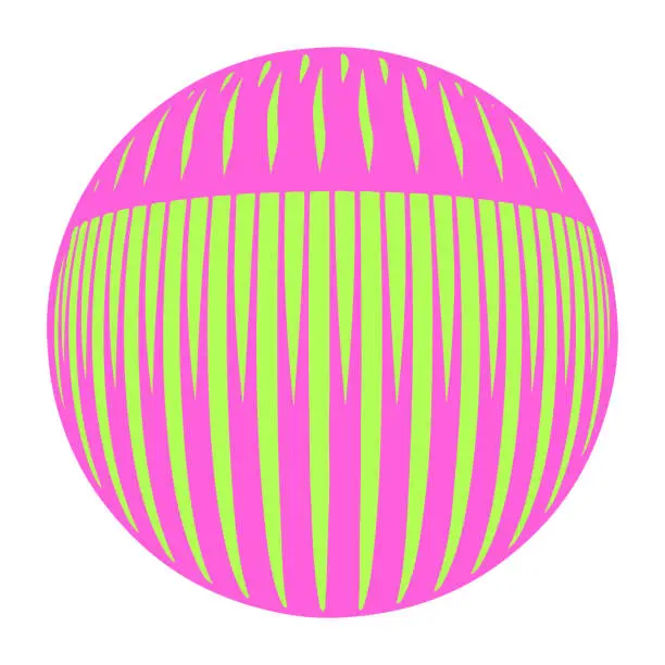 Vector illustration of 3D Ball with vertical stripes