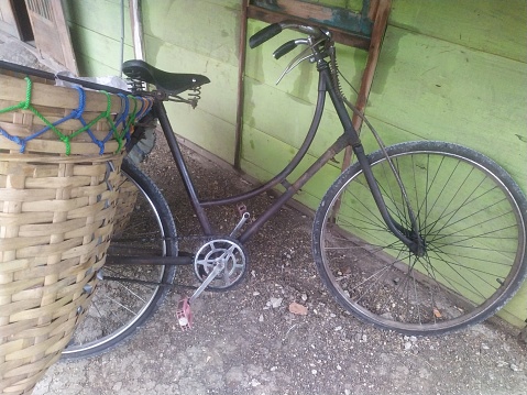 Old Bicycle with bamboo basket
