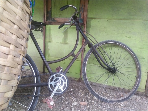 Old Bicycle with bamboo basket