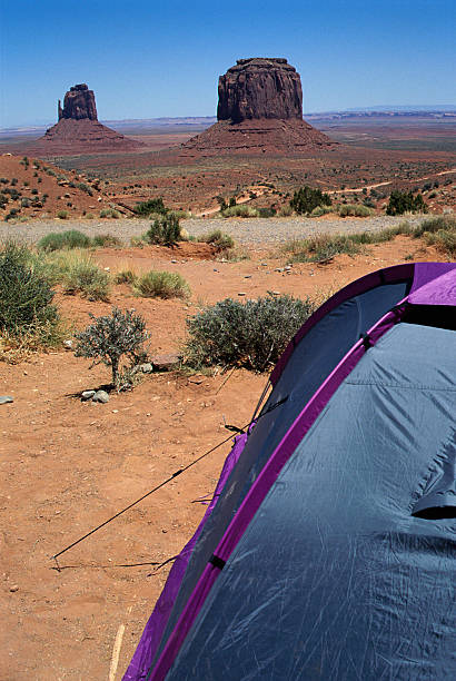 istock Tent in front of  Monument valley 155478283